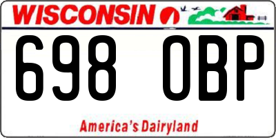 WI license plate 698OBP