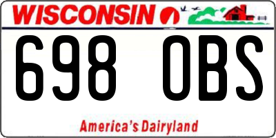 WI license plate 698OBS