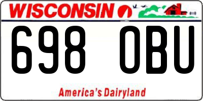 WI license plate 698OBU
