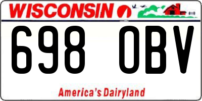 WI license plate 698OBV