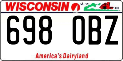 WI license plate 698OBZ
