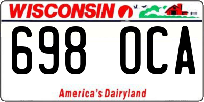 WI license plate 698OCA