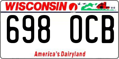 WI license plate 698OCB