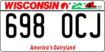 WI license plate 698OCJ