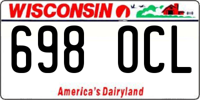 WI license plate 698OCL