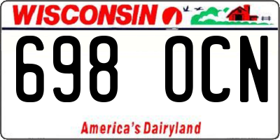 WI license plate 698OCN