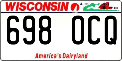 WI license plate 698OCQ