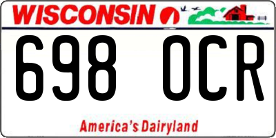 WI license plate 698OCR