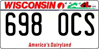 WI license plate 698OCS