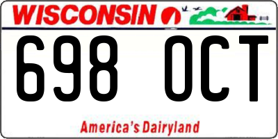 WI license plate 698OCT