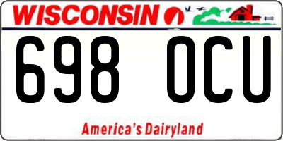 WI license plate 698OCU