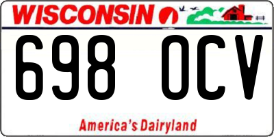 WI license plate 698OCV