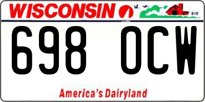 WI license plate 698OCW