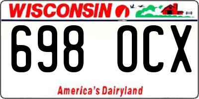 WI license plate 698OCX