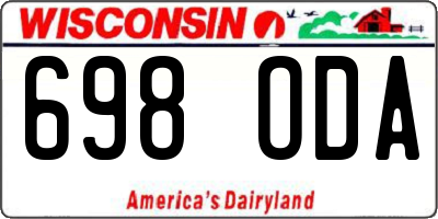 WI license plate 698ODA