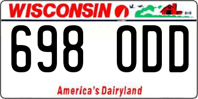 WI license plate 698ODD