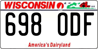 WI license plate 698ODF