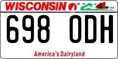 WI license plate 698ODH