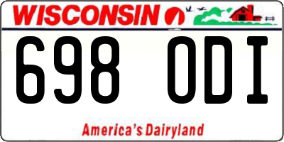 WI license plate 698ODI
