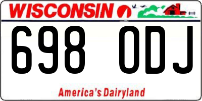 WI license plate 698ODJ