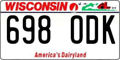 WI license plate 698ODK