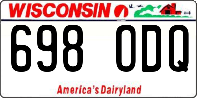 WI license plate 698ODQ