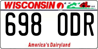 WI license plate 698ODR