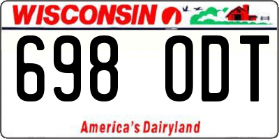 WI license plate 698ODT