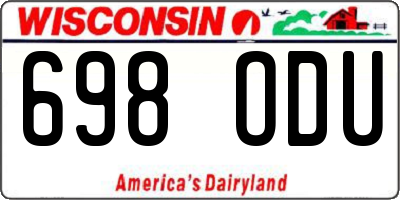 WI license plate 698ODU