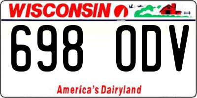 WI license plate 698ODV