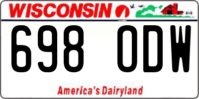 WI license plate 698ODW