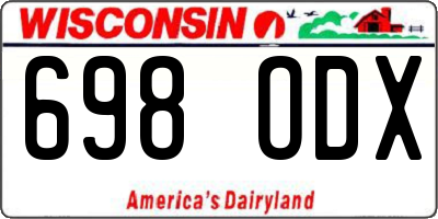 WI license plate 698ODX