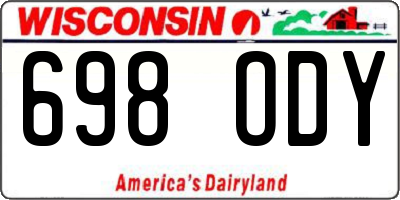 WI license plate 698ODY