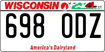 WI license plate 698ODZ