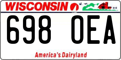 WI license plate 698OEA