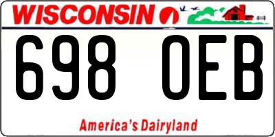 WI license plate 698OEB