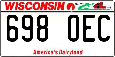 WI license plate 698OEC