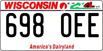 WI license plate 698OEE