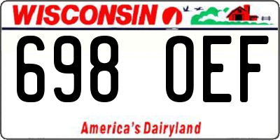 WI license plate 698OEF