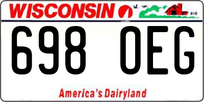 WI license plate 698OEG