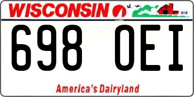 WI license plate 698OEI