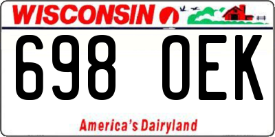WI license plate 698OEK