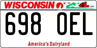 WI license plate 698OEL