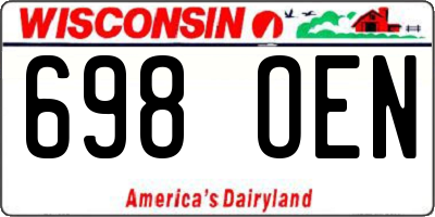 WI license plate 698OEN