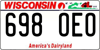 WI license plate 698OEO