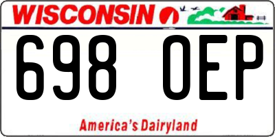 WI license plate 698OEP