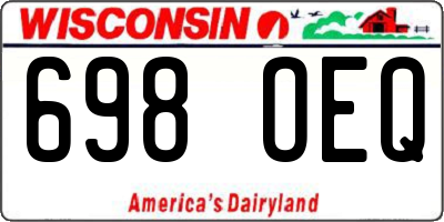 WI license plate 698OEQ