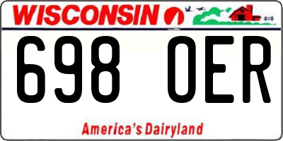 WI license plate 698OER
