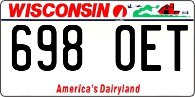 WI license plate 698OET
