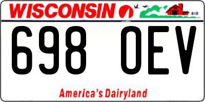 WI license plate 698OEV